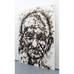 Large Sabino Guisu Smoke Painting, Mahatma Gandhi, 95